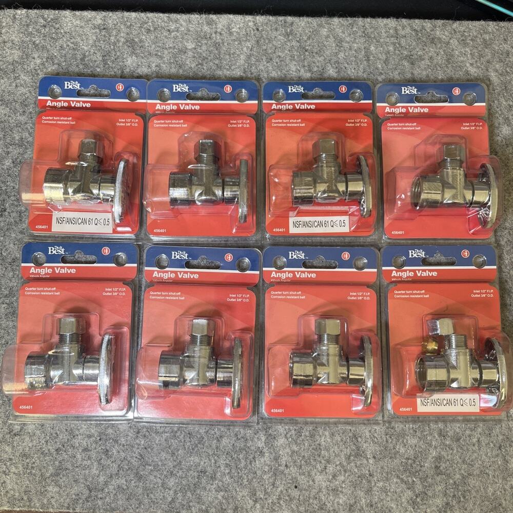 Do it Best 1/2 In. FIP x 3/8 In. OD Quarter Turn Angle Valve DIB51PCLF Pack of 8